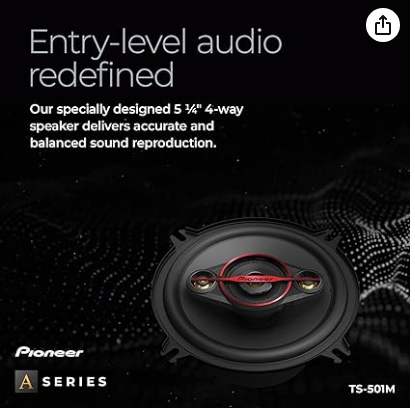 Pioneer TS-501M 4-Way Coaxial Car Audio Speakers (Pair) 