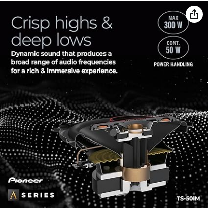 Pioneer TS-501M 4-Way Coaxial Car Audio Speakers (Pair) 